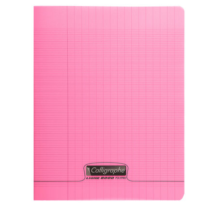 Cahier piqué polypro 17x22 cm 96 p séyès 90g rose calligraphe