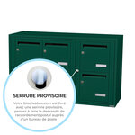 Bloc collectif Leabox  3x2  grade 3  simple face  intérieur  fixation murale  vert mousse ral 6005 finition brillante