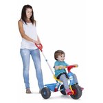 Tricycle Baby Trike 3 en 1 - bleu et jaune - FEBER - canne ajustable