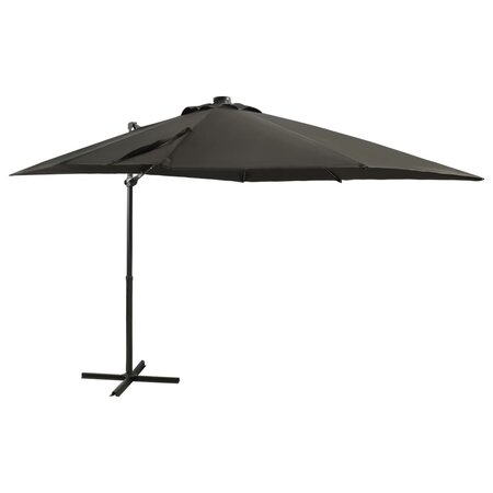 vidaXL Parasol déporté avec mât et lumières LED Anthracite 250 cm