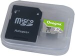 Carte mémoire Ovegna MicroSDXC UHS-I Ultra, Vitesse de Lecture Allant Jusqu'à 100MB/S, Classe 10, U1, avec Adaptateur et boitier (32 Go)