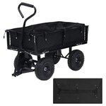 vidaXL Bâche de chariot de jardin Noir 81x41x21 cm Tissu