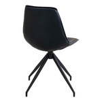 Chaise de salle à manger en cuir synthétique avec pivot noir et pieds noirs