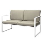 vidaXL Salon de jardin 4 Pièces avec coussins Acier Blanc