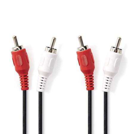 Câble Audio Stéréo | 2x RCA Mâles - 2x RCA Mâles | 5,0 m | Noir NEDIS