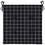 vidaXL Coussins de chaise de jardin lot de 6 motif à carreaux noir