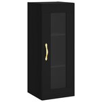 vidaXL Buffet haut Noir 34 5x34x180 cm Bois d'ingénierie