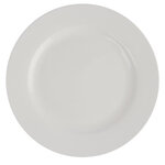 Assiettes rondes en céramique blanche 200 mm à bord large lumina - lot de 6 -  - céramique