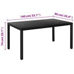 vidaXL Ensemble de salle à manger de jardin 7 Pièces Aluminium Noir