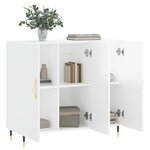 vidaXL Buffet blanc brillant 90x34x80 cm bois d'ingénierie