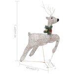 vidaXL Décoration de Noël Rennes avec traîneau 100 LED Extérieur Doré