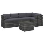 vidaXL Salon palette de jardin 6 Pièces avec coussins Bois de pin massif