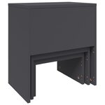 vidaXL Tables basses gigognes 3 Pièces Gris Aggloméré