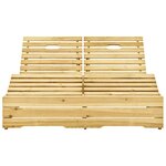 vidaXL Chaise longue double et coussins rouge Bois de pin imprégné