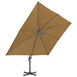 vidaXL Parasol en porte-à-faux avec mât en aluminium 400x300 cm Taupe