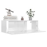 vidaXL Ensemble de meubles TV 6 Pièces Blanc brillant Aggloméré