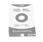 Étui De 100 Fiches - Bristol Quadrillé 5x5 Non Perforé 125x200mm - Blanc - X 12 - Exacompta