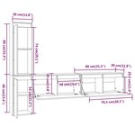 vidaXL Meubles TV 4 Pièces Marron miel Bois massif de pin