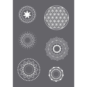 Pochoir de sérigraphie Mandala A5 1 pochoir+1 spatule