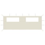 vidaXL Paroi latérale de belvédère avec fenêtres 6x2 m Crème