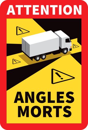 Autocollant vinyl waterproof - angles morts sur les véhicules lourds - l.170 x h.250 uttscheid x 48