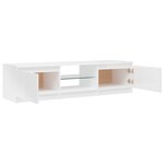 vidaXL Meuble TV avec lumières LED blanc brillant 140x40x35 5 cm