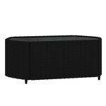 vidaXL Salon de jardin 3 Pièces avec coussins Noir Résine tressée