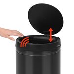 vidaXL Poubelle à capteur automatique 80 L Acier au carbone Noir