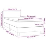 vidaXL Sommier tapissier avec matelas et LED Noir 100x200 cm Tissu
