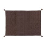 Tapis coton lavable Tribu sol marron - 140 x 200 cm