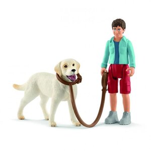 Schleich - figurine promenade avec labrador retriever