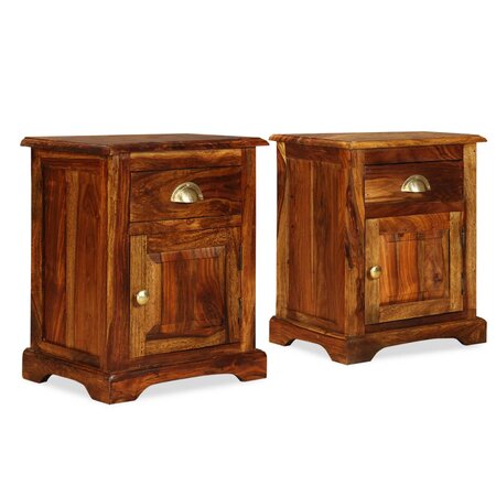 vidaXL Table de chevet 2 Pièces Bois 40 x 30 x 50 cm