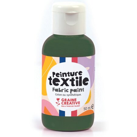Peinture pour textile 50 ml - vert forêt
