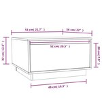 vidaXL Table basse Marron miel 55x56x32 cm Bois massif de pin