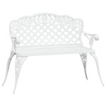 vidaXL Banc de jardin 108 cm Aluminium coulé Blanc