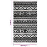 vidaXL Tapis à tissage plat d'extérieur 115x170 cm Gris foncé
