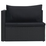 vidaXL Salon de jardin 5 Pièces avec coussins Résine tressée Noir
