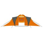 vidaXL Tente de camping 9 personnes tissu gris et orange