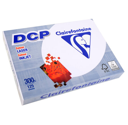 Ramette 125 feuilles papier dcp 300g a4 210x297 mm certifié fsc blanc clairefontaine