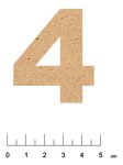 Chiffre en bois MDF adhésif 5 cm Chiffre 4