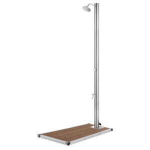 vidaXL Douche de jardin avec base marron 220 cm Acier inoxydable