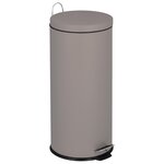 Poubelle de cuisine à pédale urban taupe acier inoxydable 30 l