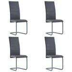 vidaXL Chaises à manger cantilever lot de 4 gris similicuir