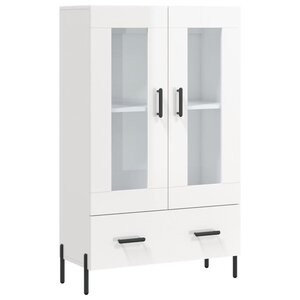 vidaXL Buffet haut blanc brillant 69 5x31x115 cm bois d'ingénierie