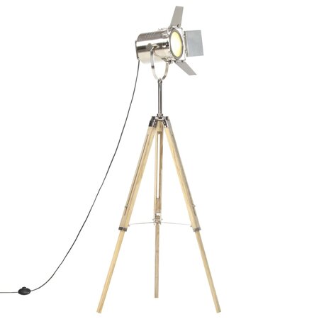 vidaXL Lampadaire à trépied Bois de manguier massif 140 cm