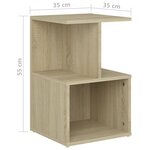 vidaXL Table de chevet Chêne sonoma 35x35x55 cm Aggloméré