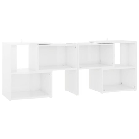 vidaXL Meuble TV Blanc brillant 104x30x52 cm Aggloméré