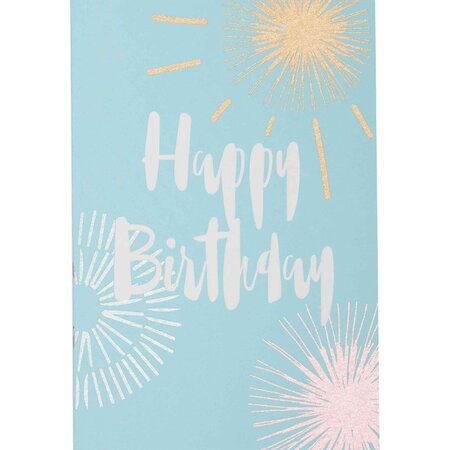Carte anniversaire happy birthday feux d'artifice - draeger paris