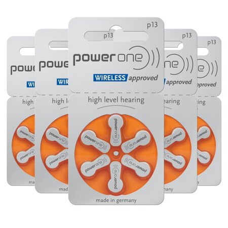 Powerone 13 : piles auditives sans mercure  5 plaquettes