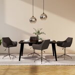 vidaXL Chaises pivotantes à manger lot de 4 marron foncé tissu